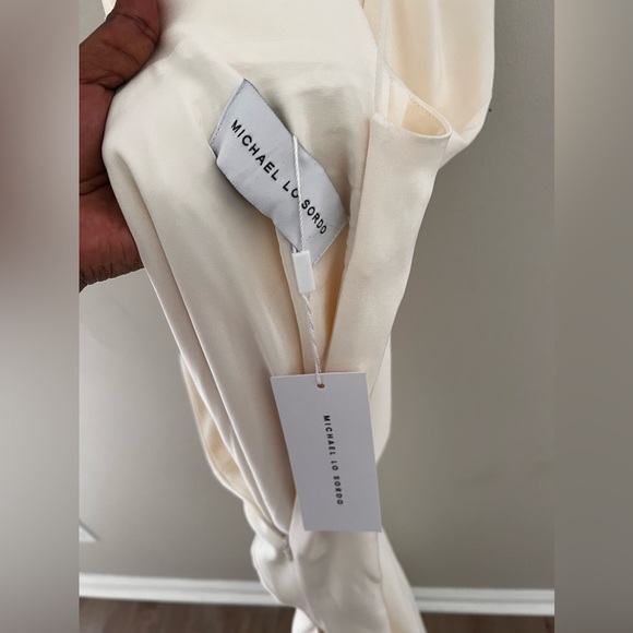 Michael Lo Sordo Alexandra Silk Wedding  Maxi Dress Ivory Size 12 - Picture 13 of 16